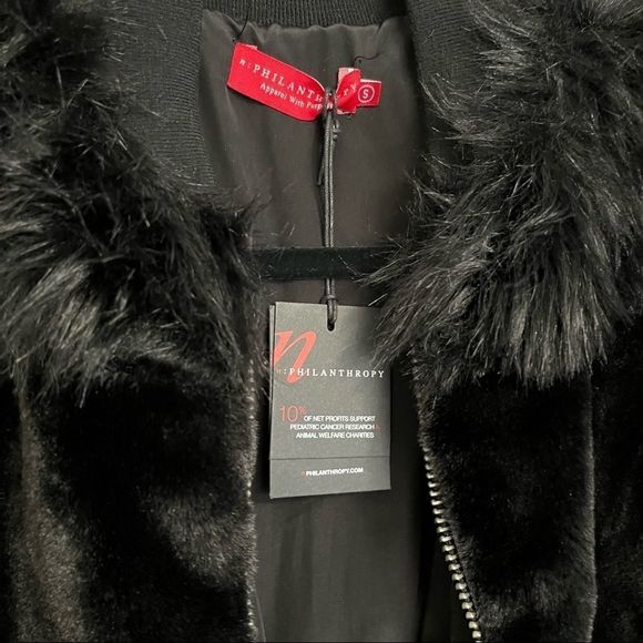 N:PHILANTROPHY Woman’s Harlan Faux Fur Black Cat Jacket NWT Size Small - Picture 5 of 6